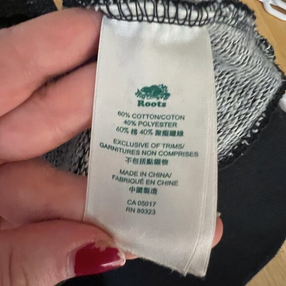 Roots Men's Black White Original Half Zip Sweatshirt Jacket Beaver Size M - Picture 7 of 8